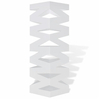 Portaombrelli Bastoni Passeggio Quadrato Acciaio 48,5 cm Bianco - homemem39
