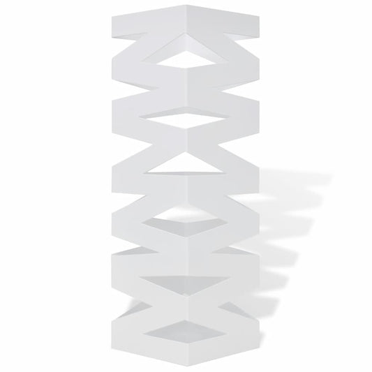 Portaombrelli Bastoni Passeggio Quadrato Acciaio 48,5 cm Bianco - homemem39