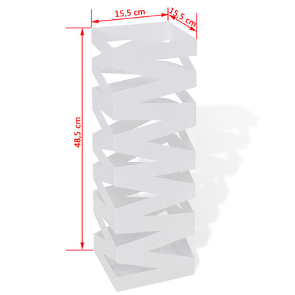 Portaombrelli Bastoni Passeggio Quadrato Acciaio 48,5 cm Bianco - homemem39