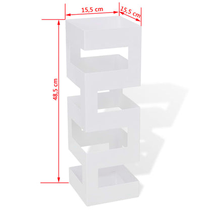 Portaombrelli Bastoni Passeggio Quadrato Acciaio 48,5 cm Bianco | homemem39