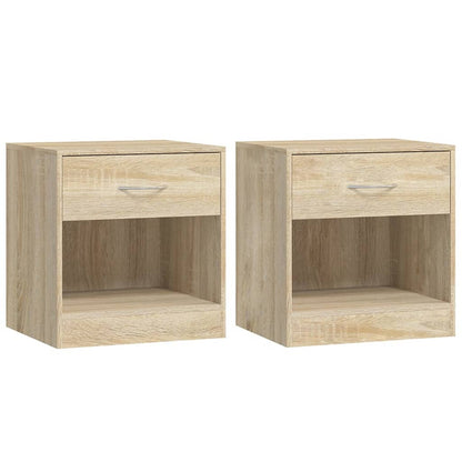 Comodini 2 pz con Cassetto Colore Rovere - homemem39