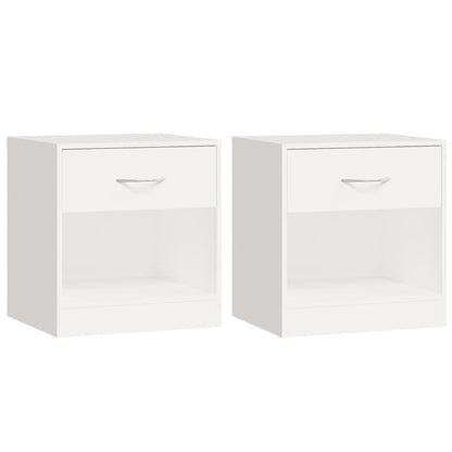 Comodini 2 pz con Cassetto Bianchi - homemem39