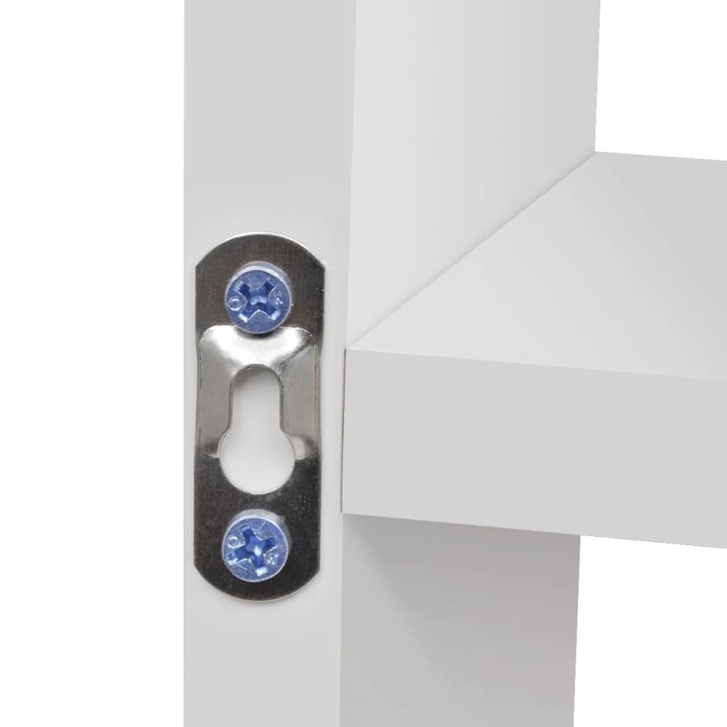 Espositore da Parete Galleggiante 8 Scomparti Bianco | homemem39