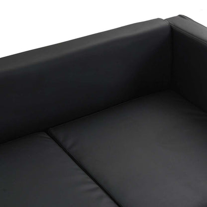Set Divani a 3 e a 2 Posti in Similpelle Nero | homemem39