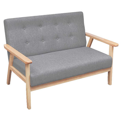Set Divani 2 pz in Tessuto Grigio Chiaro | homemem39