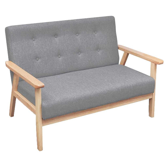 Set Divani 2 pz in Tessuto Grigio Chiaro | homemem39