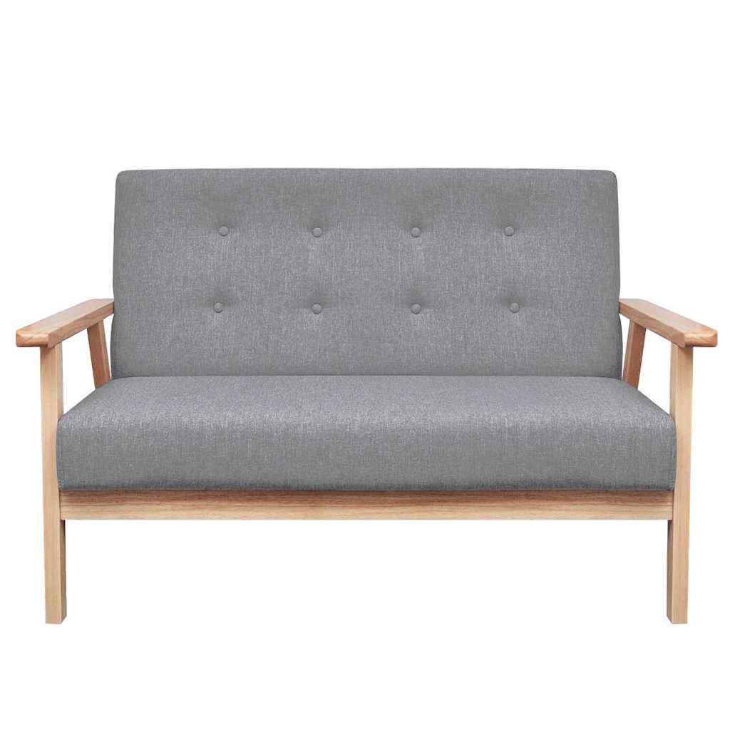 Set Divani 2 pz in Tessuto Grigio Chiaro | homemem39