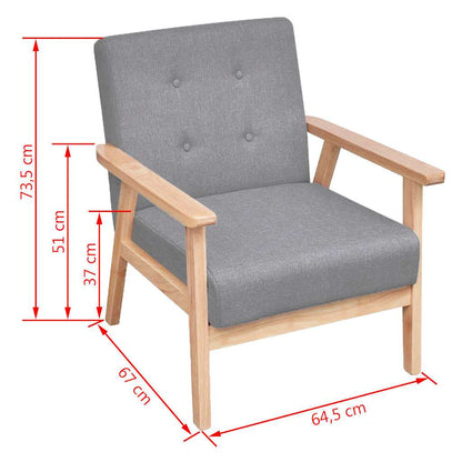 Set Divani 2 pz in Tessuto Grigio Chiaro | homemem39