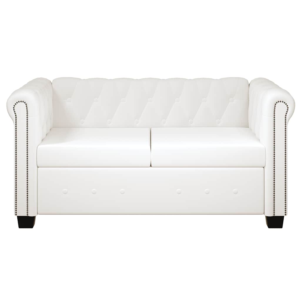 Divani Chesterfield a 2 Posti e a 3 Posti in Similpelle Bianco | homemem39