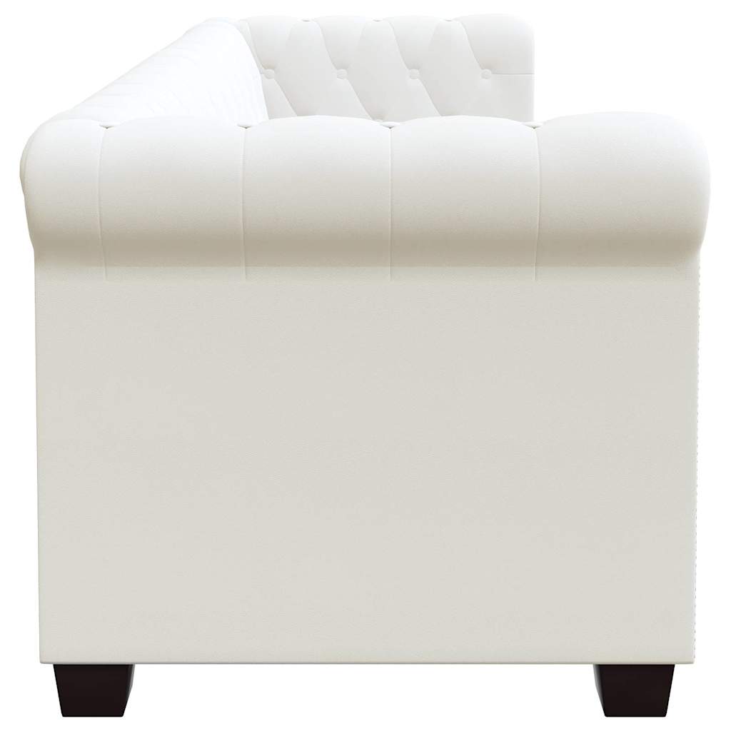 Divani Chesterfield a 2 Posti e a 3 Posti in Similpelle Bianco | homemem39