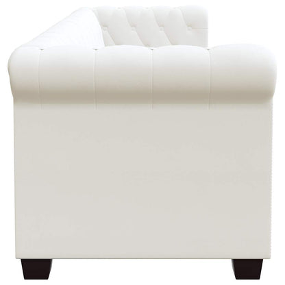 Divani Chesterfield a 2 Posti e a 3 Posti in Similpelle Bianco - homemem39