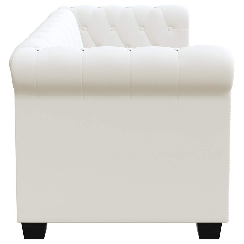Divani Chesterfield a 2 Posti e a 3 Posti in Similpelle Bianco | homemem39