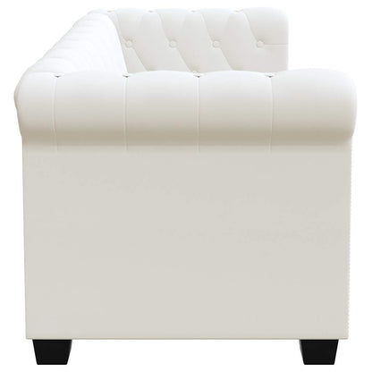 Divani Chesterfield a 2 Posti e a 3 Posti in Similpelle Bianco | homemem39