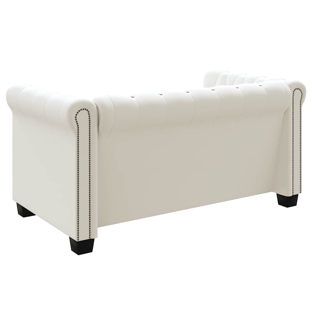 Divani Chesterfield a 2 Posti e a 3 Posti in Similpelle Bianco | homemem39