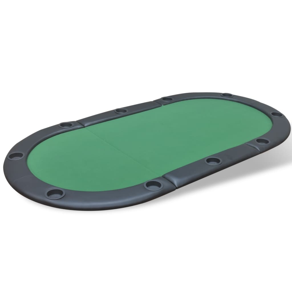 Superficie Tavolo Poker per 10 Giocatori Pieghevole Verde - homemem39