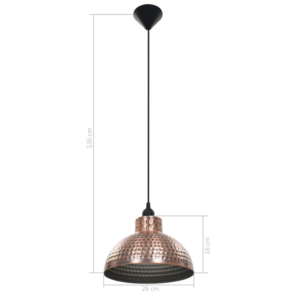 Lampadari 2 p Semisferici Color Rame