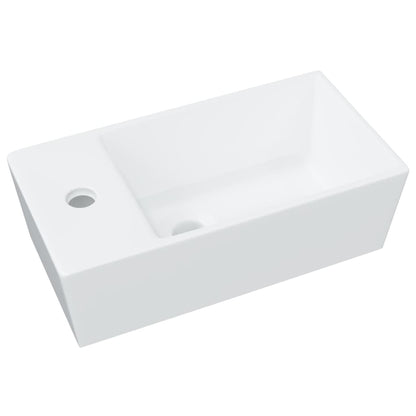 Lavandino Bianco 48x25x15 cm in Ceramica - homemem39