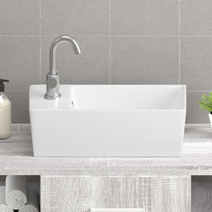 Lavandino Bianco 48x25x15 cm in Ceramica - homemem39