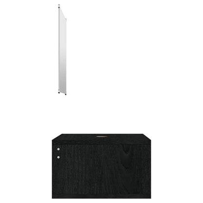 Set Mobili da Bagno 2 pz Nero in Legno Multistrato | homemem39