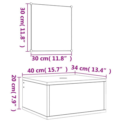Set Mobili da Bagno 2 pz Nero in Legno Multistrato | homemem39