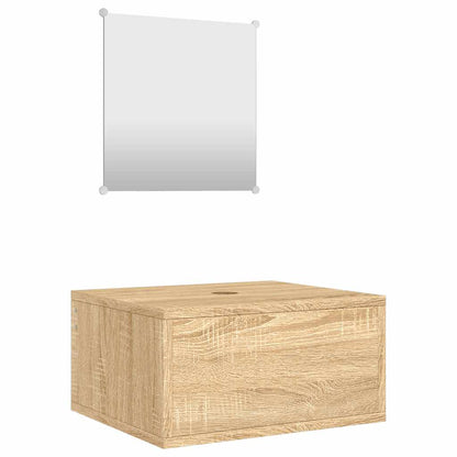 Set Mobili da Bagno 2 pz Rovere in Legno Multistrato