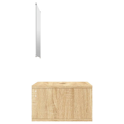 Set Mobili da Bagno 2 pz Rovere in Legno Multistrato | homemem39