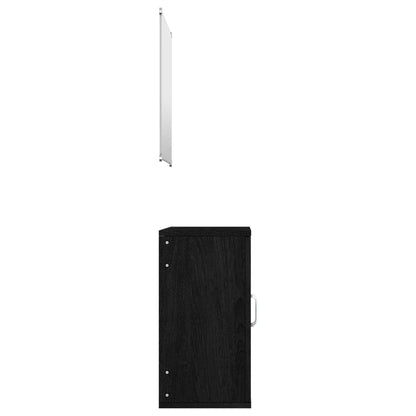 Set Mobili da Bagno 2 pz Nero in Legno Multistrato | homemem39