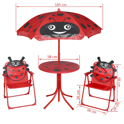 Set da Bistrot da Giardino per Bambini con Ombrellone Rosso - homemem39
