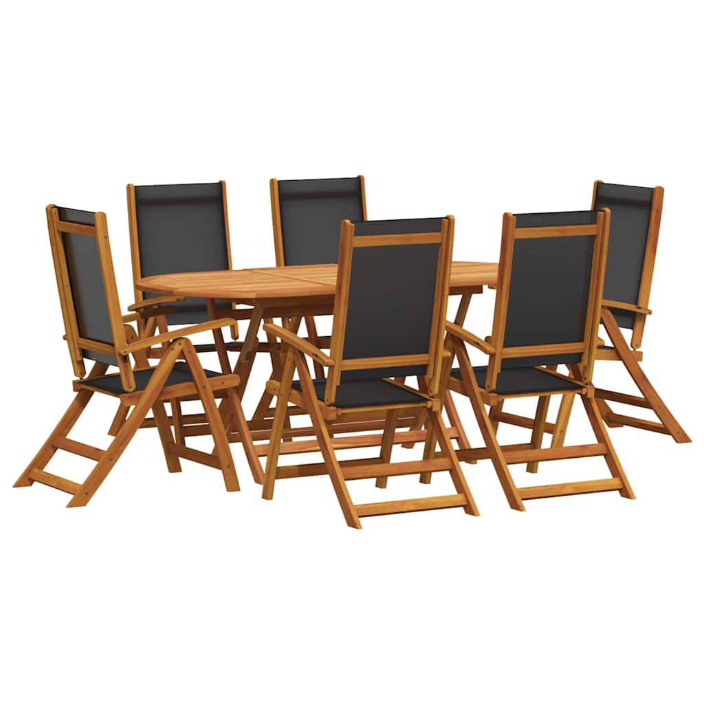 Set da Pranzo da Giardino 7 pz in Legno Massello di Acacia
