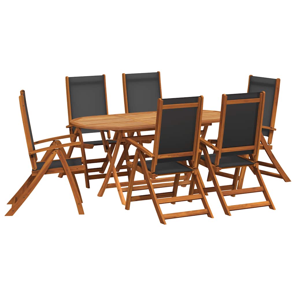 Set da Pranzo da Giardino 7 pz in Legno Massello di Acacia