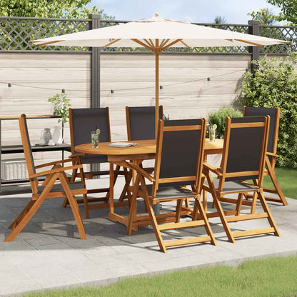 Set da Pranzo da Giardino 7 pz in Legno Massello di Acacia