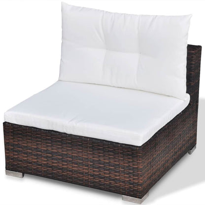 Set Divani da Giardino 6 pz con Cuscini in Polyrattan Marrone - homemem39
