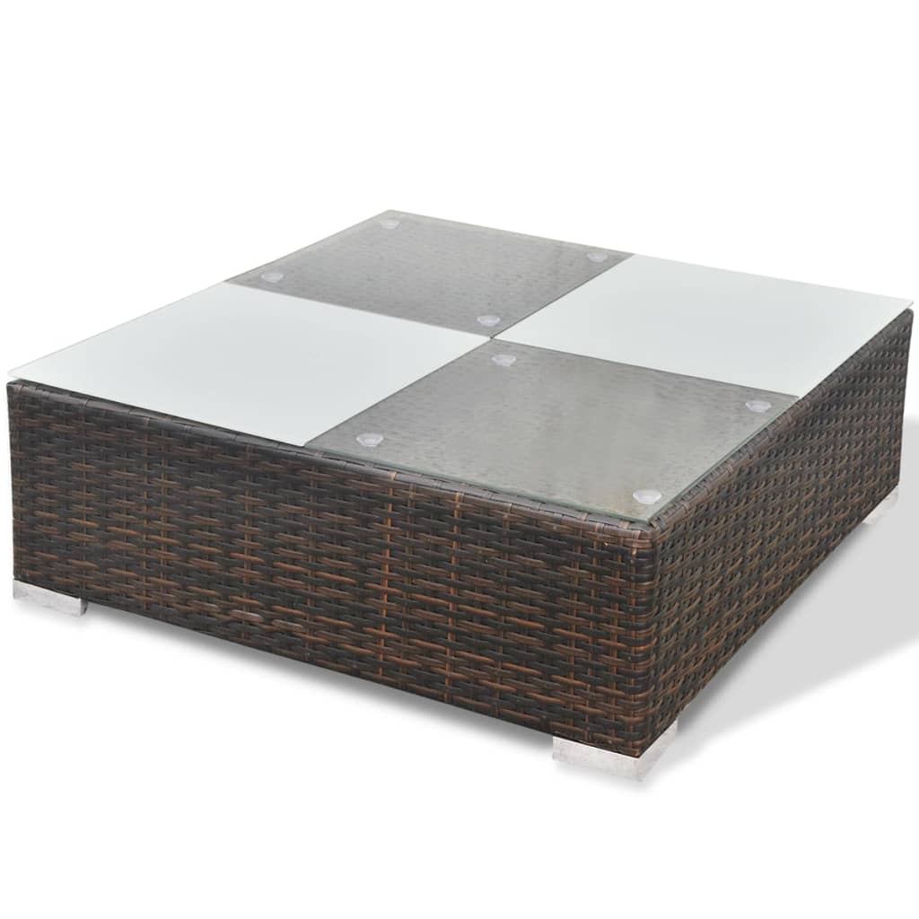 Set Divani da Giardino 10 pz con Cuscini in Polyrattan Marrone - homemem39