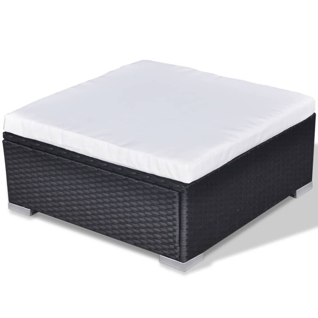 Set Divani da Giardino 10 pz con Cuscini in Polyrattan Nero - homemem39