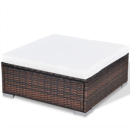 Set Divani da Giardino 10 pz con Cuscini in Polyrattan Marrone - homemem39