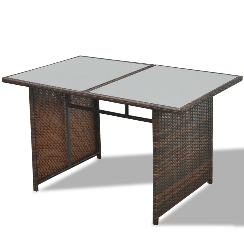 Set Divani da Giardino 10 pz con Cuscini in Polyrattan Marrone - homemem39