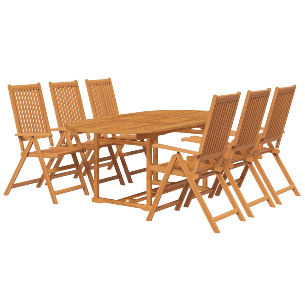 Set da Pranzo da Giardino 7 pz in Legno Massello di Acacia 150-200 cm | homemem39
