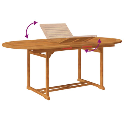 Set da Pranzo da Giardino 7 pz in Legno Massello di Acacia 150-200 cm | homemem39