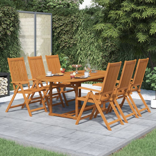 Set da Pranzo da Giardino 7 pz in Legno Massello di Acacia 150-200 cm | homemem39