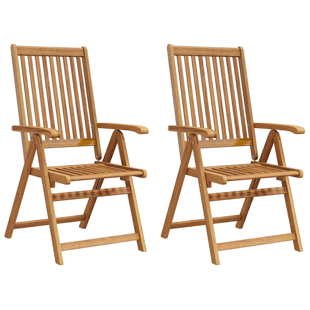 Folding Garden Chairs 2 pcs in Brown Solid Acacia