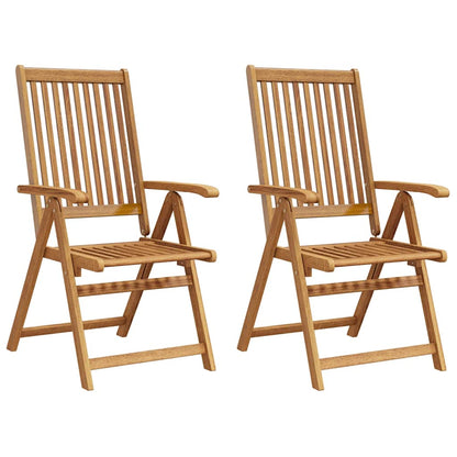Folding Garden Chairs 2 pcs in Brown Solid Acacia