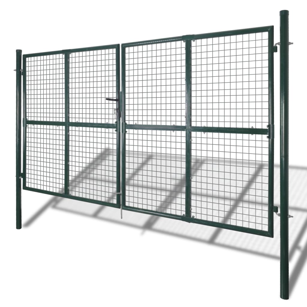Cancello per Recinzione a doppia Porta 300x150 cm in Acciaio verniciato a Polvere | homemem39