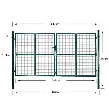 Cancello di Recinzione Doppio in Acciaio Verniciato a Polvere - homemem39