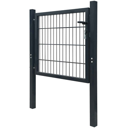 Cancello per Recinzione in Acciaio Antracite 100x100 cm | homemem39