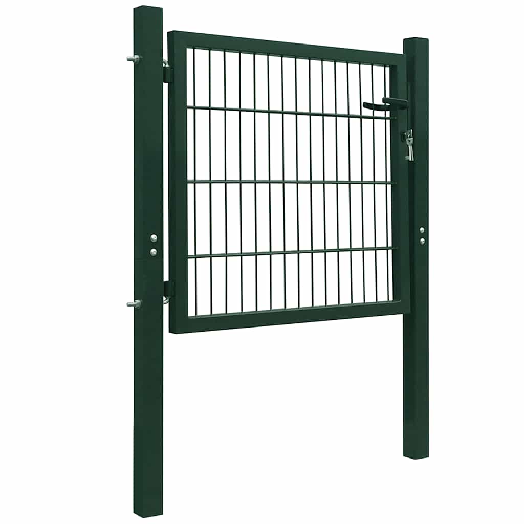 Cancello per Recinzione in Acciaio Verde 100x100 cm | homemem39