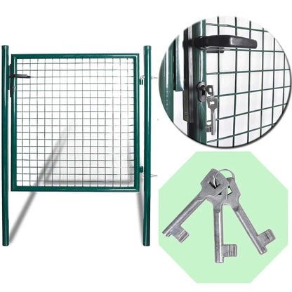 Cancello per Recinzione a una Porta 100x100 cm in Acciaio verniciato a Polvere