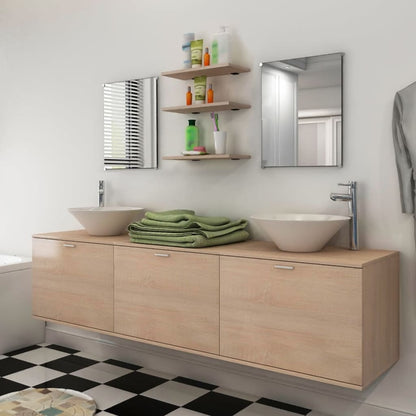 Mobili da Bagno con Lavabo Set 8 pz Beige | homemem39