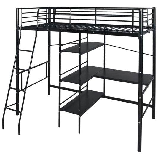 Letto con materasso Nero 200 x 90 cm Metallo