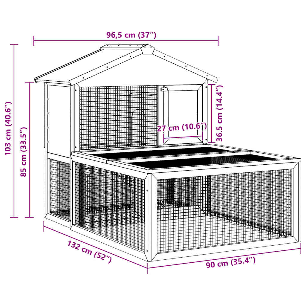 Outdoor Hutch for Small Animals in Wood