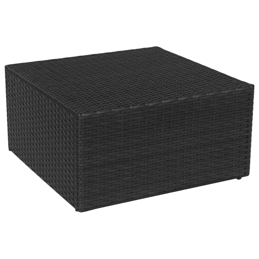 Garden Chair with Footrest in Black Polyrattan